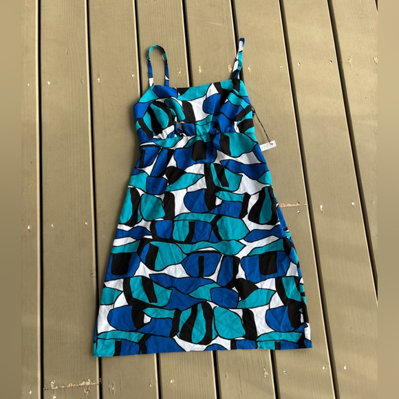 Blue and Black Patterned Dress NWOT Susana Monaco - Picture 1 of 7